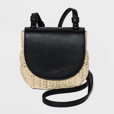 Magnetic Closure Straw Flap Crossbody Bag - A New Day™ | Target