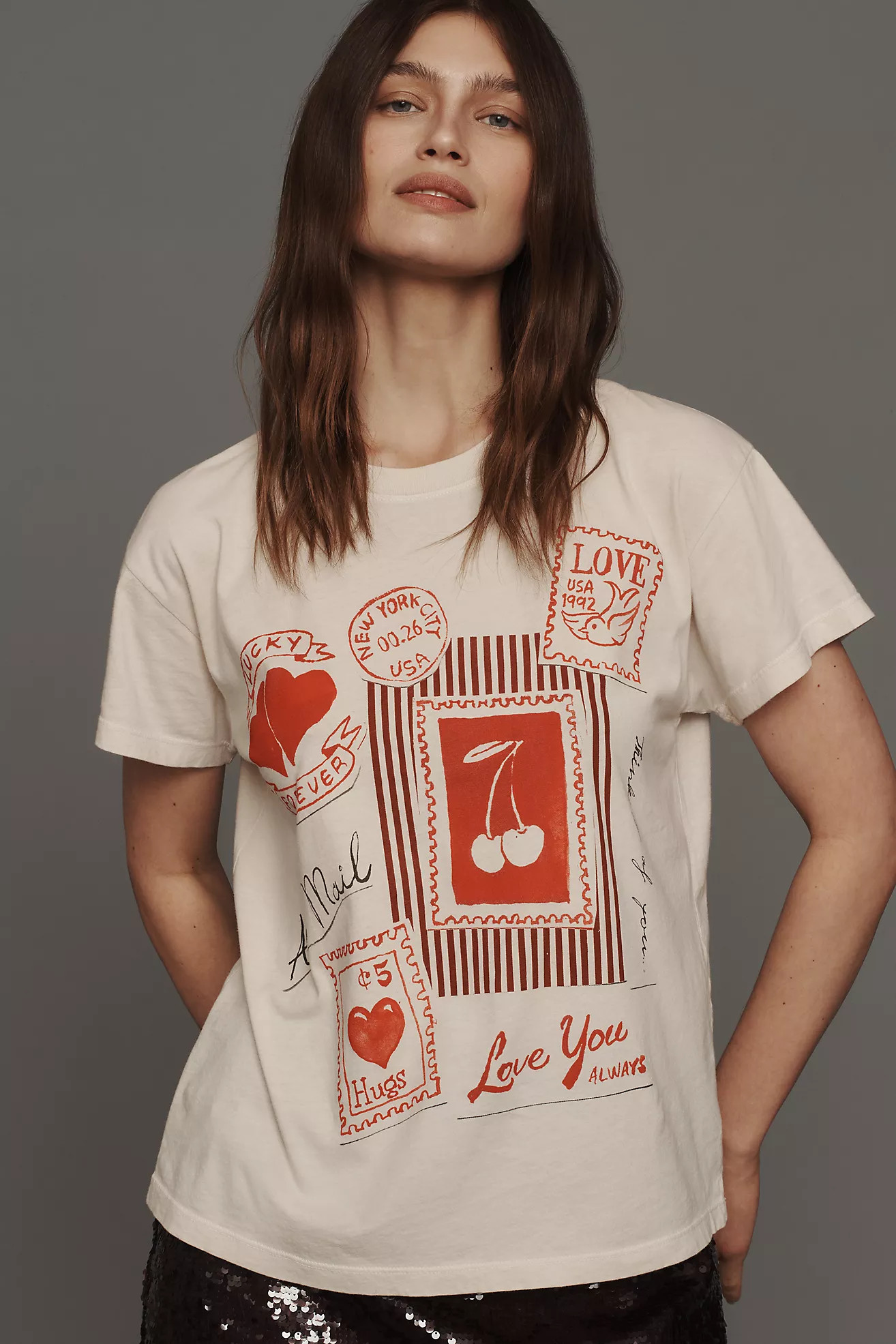 LetLuv Stamps Short-Sleeve Tee | Anthropologie (US)