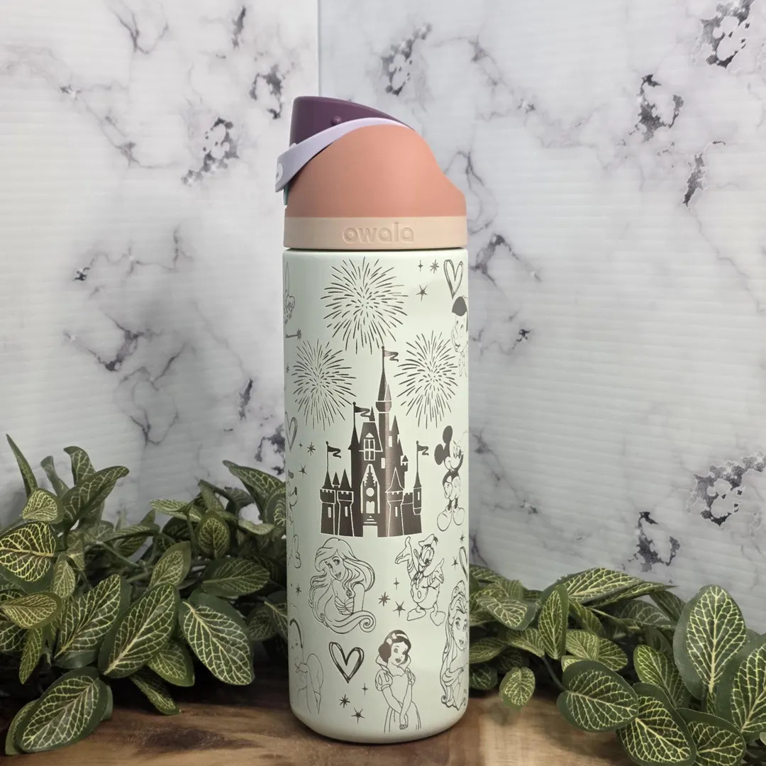 Castle with Princesses, Character Laser Engraved Owala Tumbler Custom Made Cup | Etsy (US)