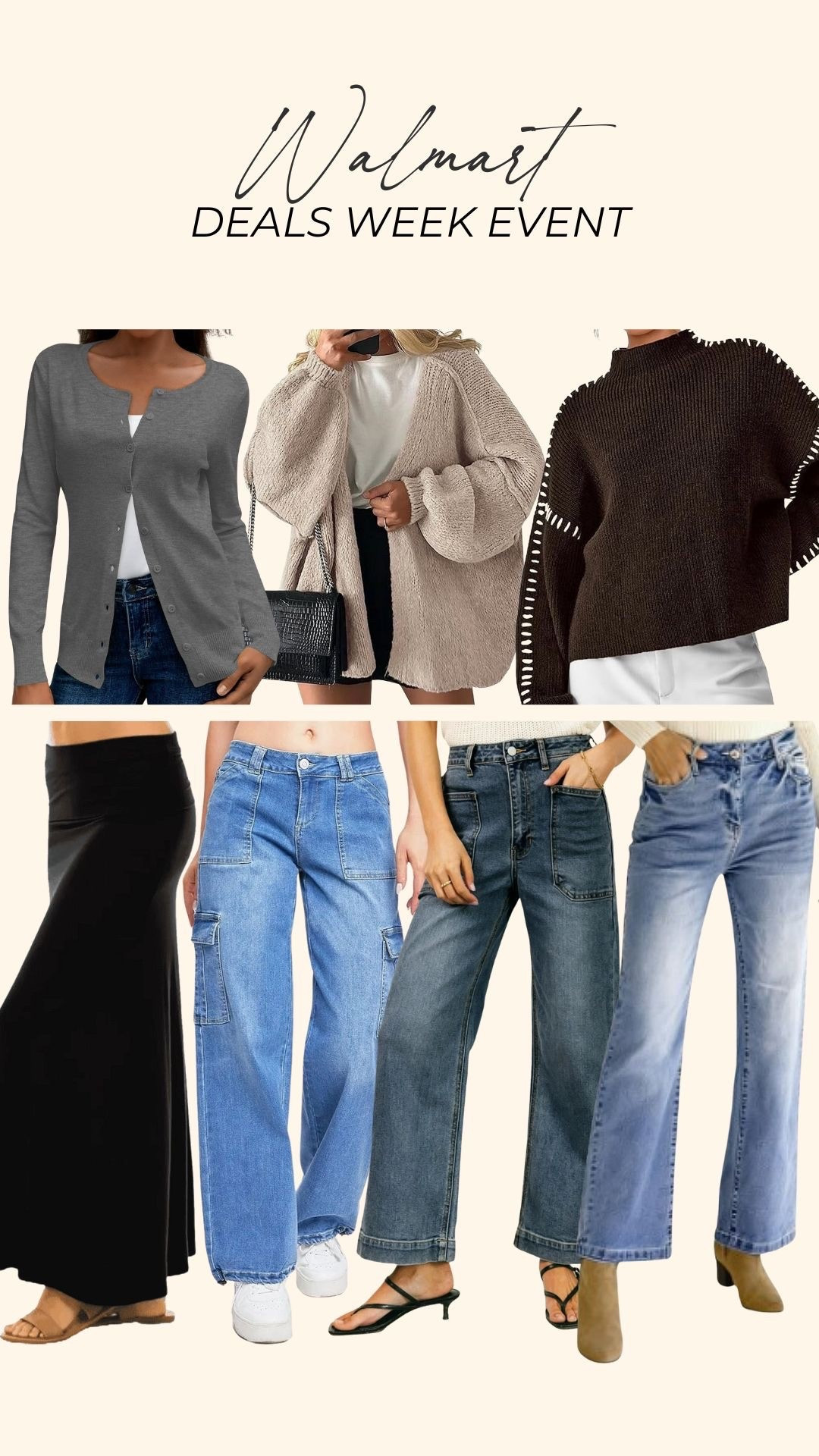 clothes on sale for walmart deals week event!🩶

#WalmartPartner, #Walmart, @Walmart

winter fashion, cyber week, black friday, new arrivals, denim, sweater, finds under 50, michele jaliene 

#LTKFindsUnder50 #LTKSaleAlert #LTKSeasonal