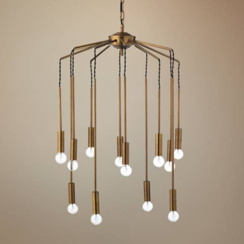 Jamie Young Cascade 26" Wide Antique Brass 12-Light Modern Pendant | Lamps Plus