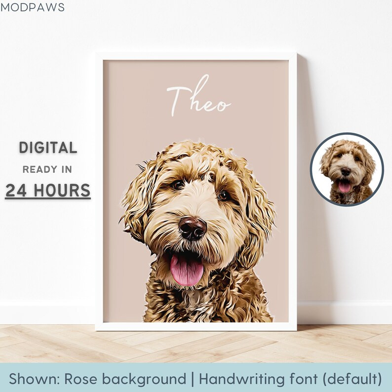 Custom Pet Portraits Using Pet Photo Personalized Digital Dog Portraits Cat Portraits Custom Dog ... | Etsy (US)