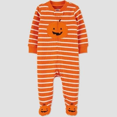 Baby Pumpkin Thermal Footed Pajama - Just One You® made by carter's Orange | Target