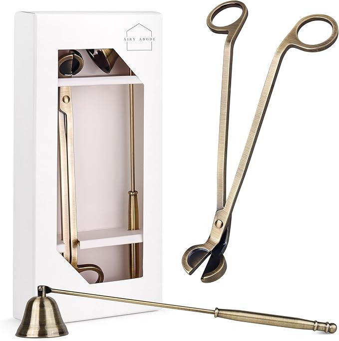 Candle Snuffer and Wick Trimmer Set, Bell Snuffer Gift Box, Stainless Steel Candle Care Accessory... | Amazon (US)
