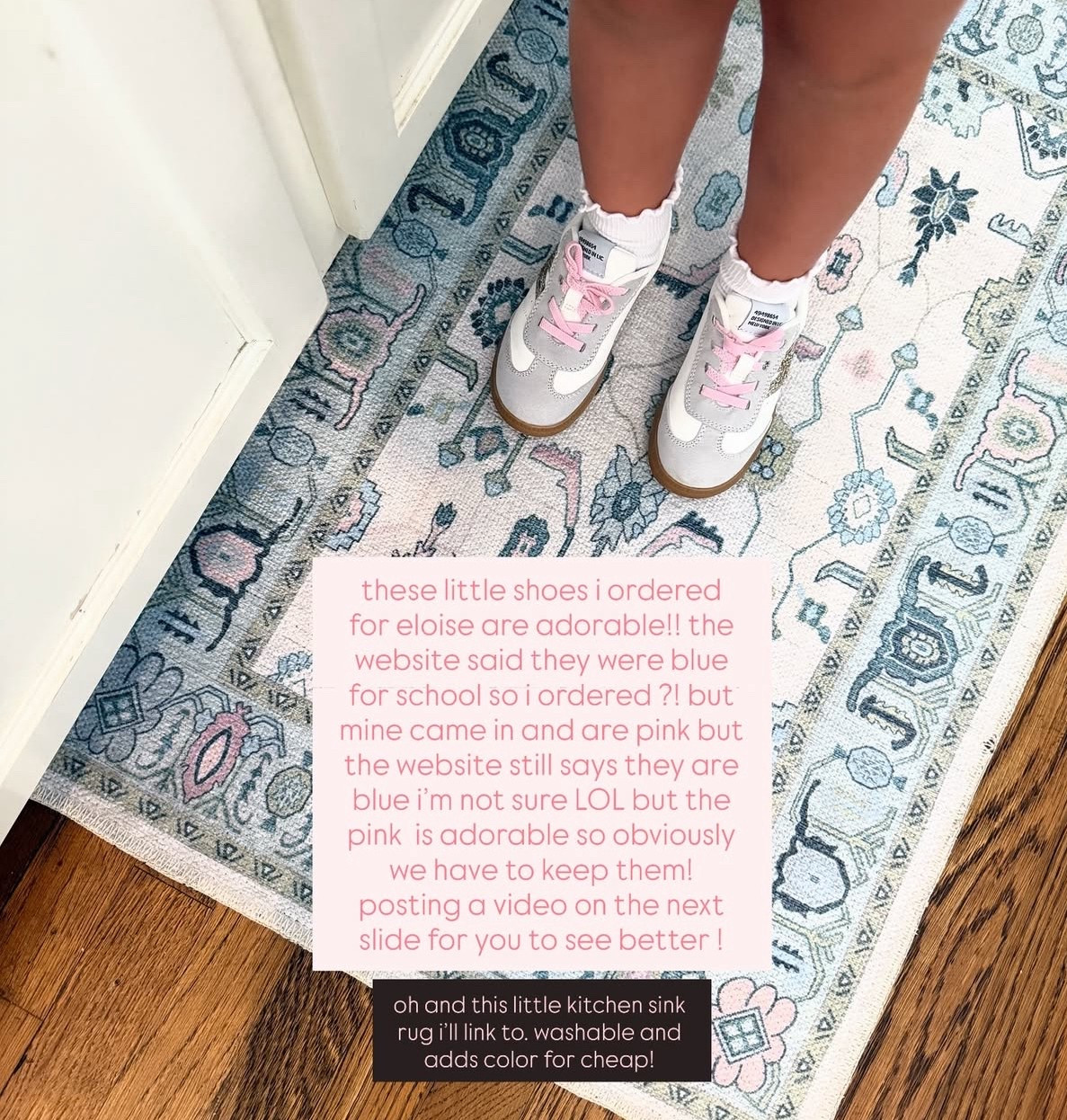 eloise’s new sparkle shoes +
cute little kitchen rug!! 

#LTKShoeCrush #LTKKids #LTKStyleTip
