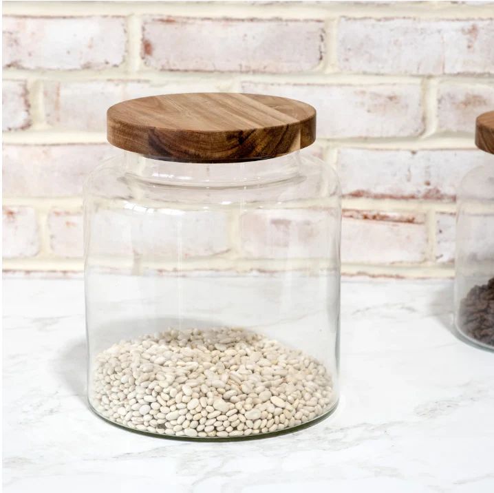 Glass Storage Jar Wood Lid | The Nested Fig