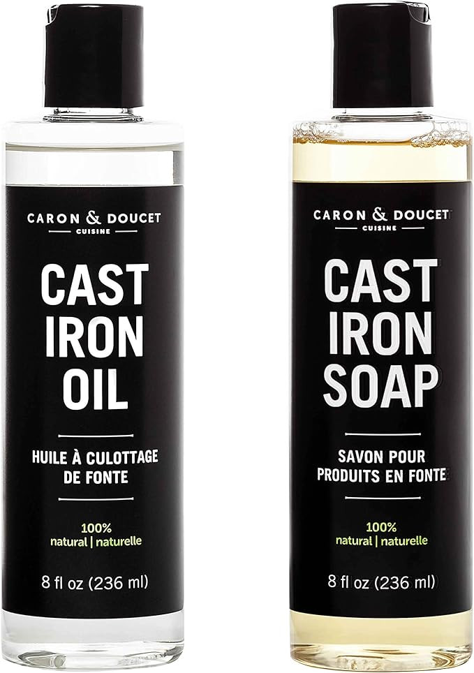 Caron & Doucet - Cast Iron Cleaning & Conditioning Set: Seasoning Oil & Cleaning Soap | 100% Plan... | Amazon (US)