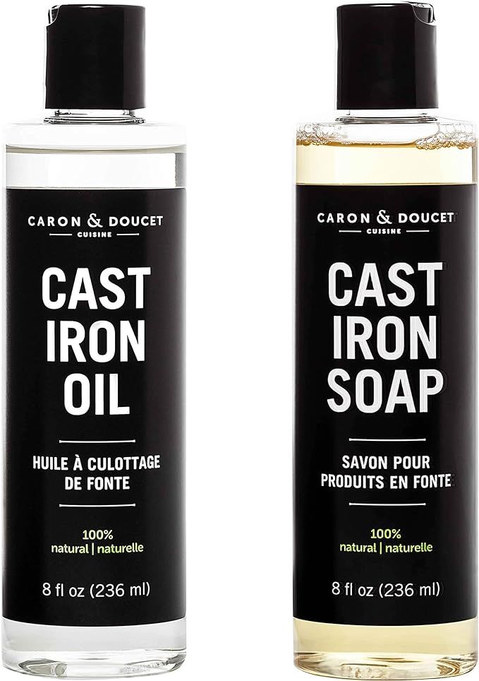 Caron & Doucet - Cast Iron Cleaning & Conditioning Set: Seasoning Oil & Cleaning Soap | 100% Plan... | Amazon (US)