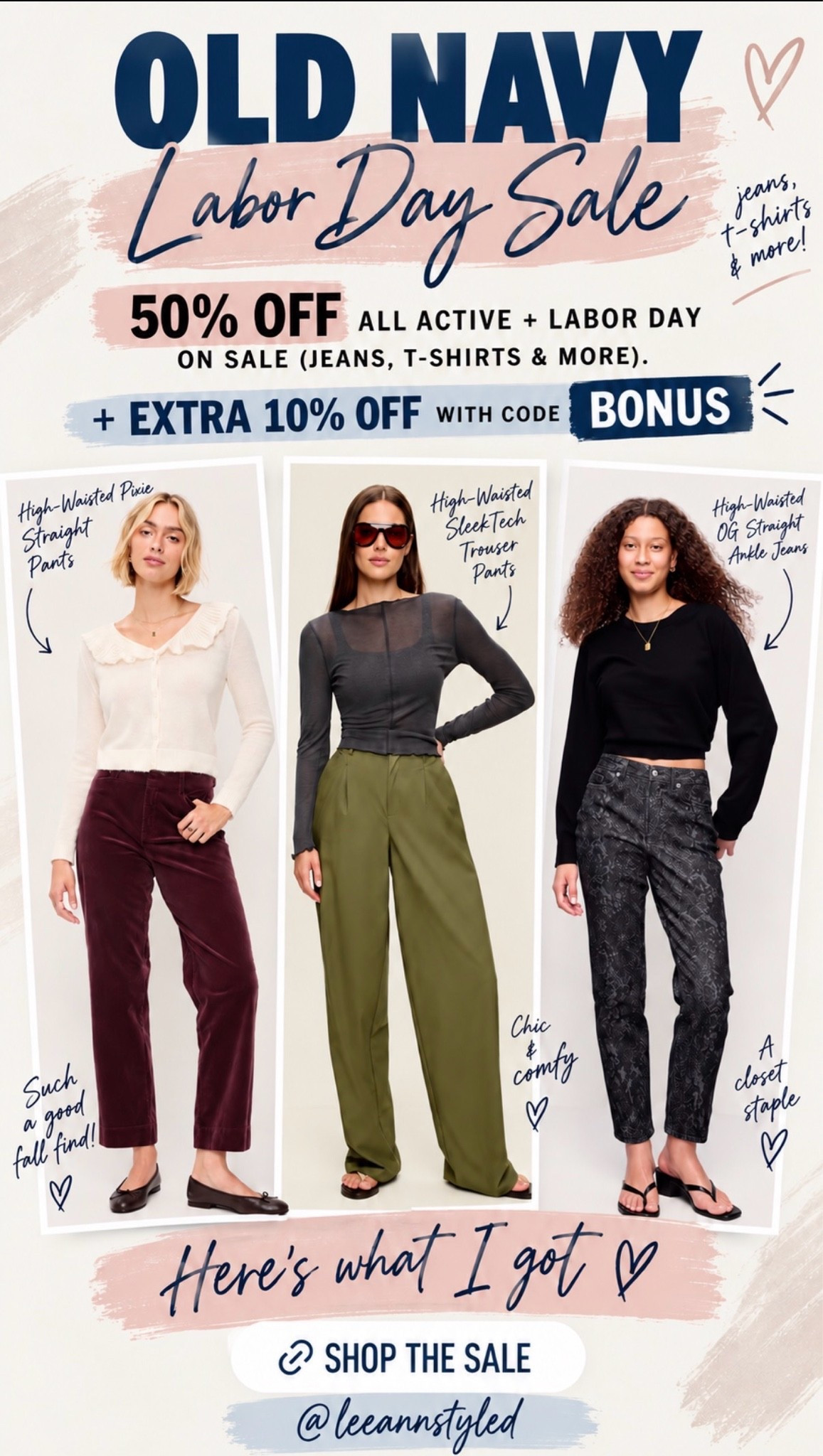 My picks from the Old Navy Labor Day Sale! 

Workwear, trousers, denim, work pants, fall fashion,

#LTKOver40 #LTKWorkwear #LTKSaleAlert