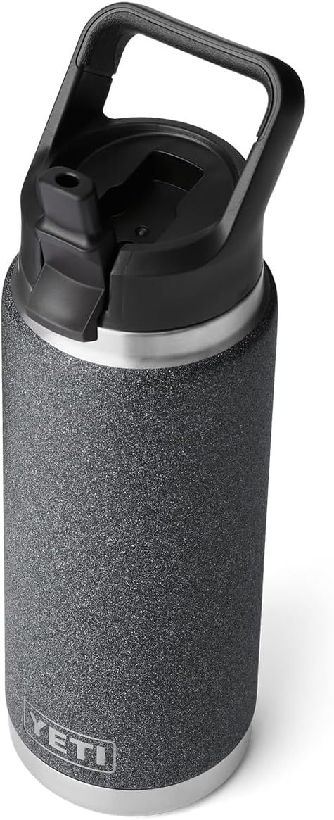 YETI Rambler 26 oz Bottle, Vacuum Insulated, Stainless Steel with Straw Cap, Black Stone | Amazon (US)