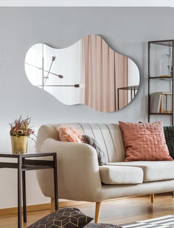 Asymmetrical Mirror, Decorative Irregular Mirror, Frameless Cloud Mirror | Wayfair North America
