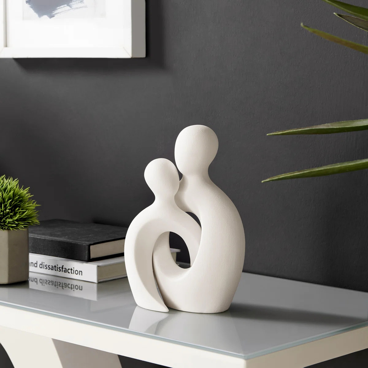 Leiona Abstract Intersecting Circle Ceramic Couple Figurine | Wayfair North America