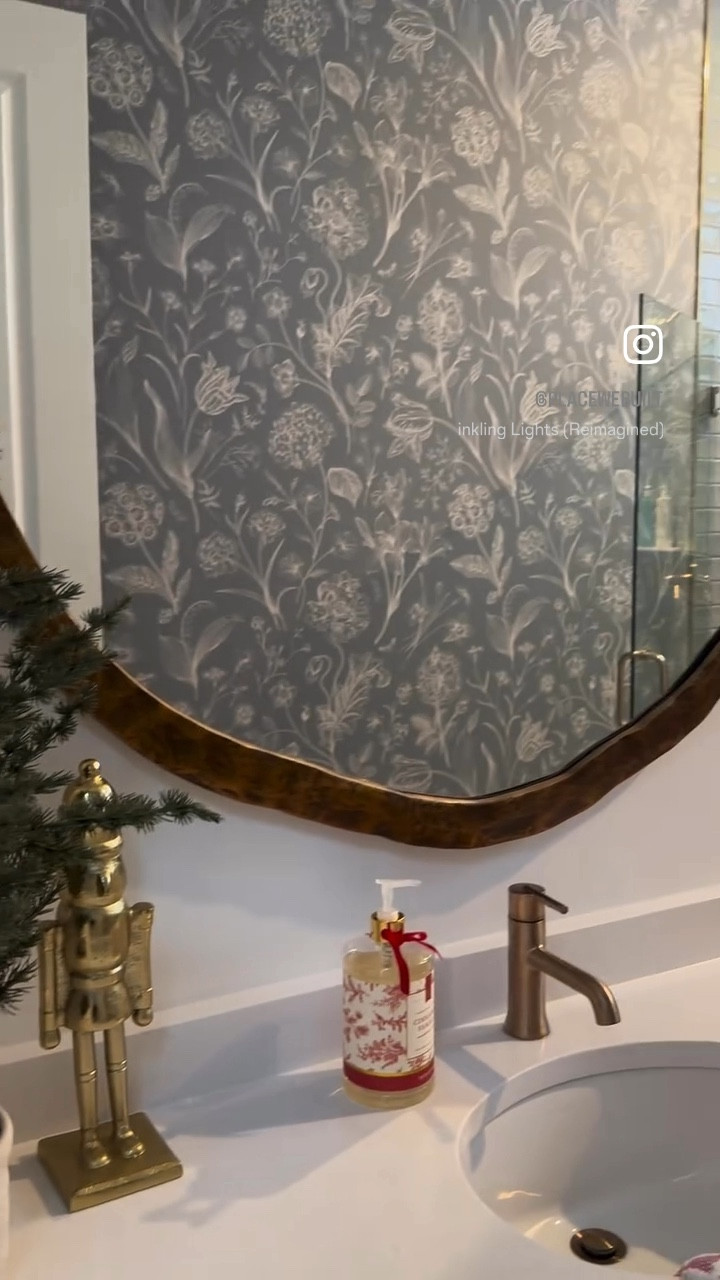 Bathroom perfection! Add wallpaper to make your room pop! This was a custom paper but tagged a couple others. 

#wallpaper #bathroomwallpaper 
#bathroom #christmasbathroom
#powderroom #bathroomdecor

#LTKSeasonal #LTKFamily #LTKHome