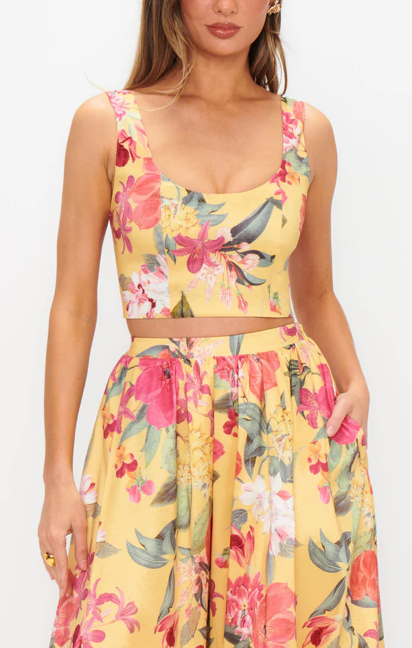 Vivianna Top ~ Mimosa Floral Taffeta | Show Me Your Mumu