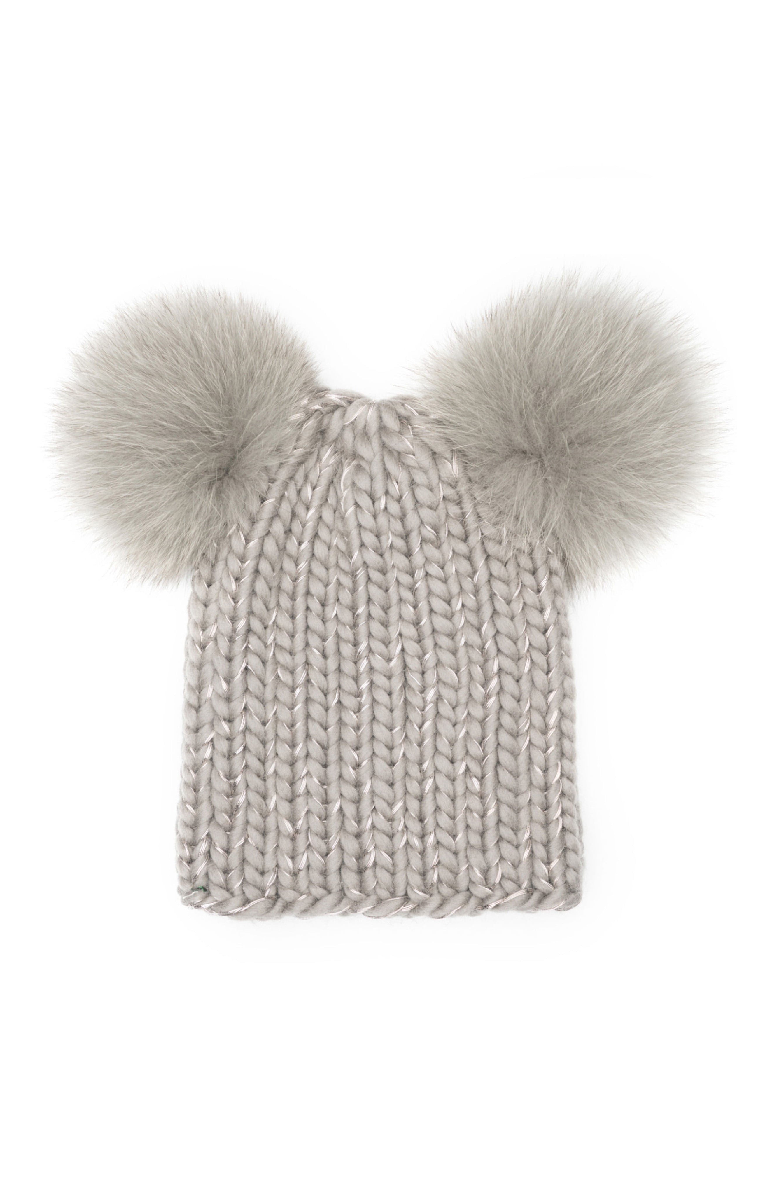 Mimi Beanie with Genuine Fox Fur Pompoms | Nordstrom