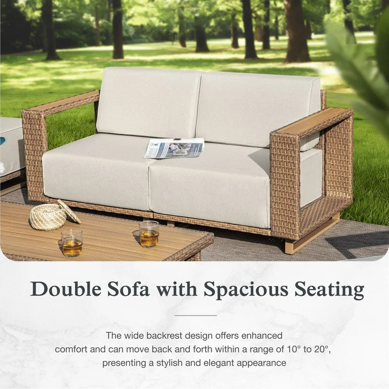 Sophia & William 6 Pieces Wicker Patio Furniture Set 6-Seat Outdoor Cushioned Conversation Set wi... | Walmart (US)