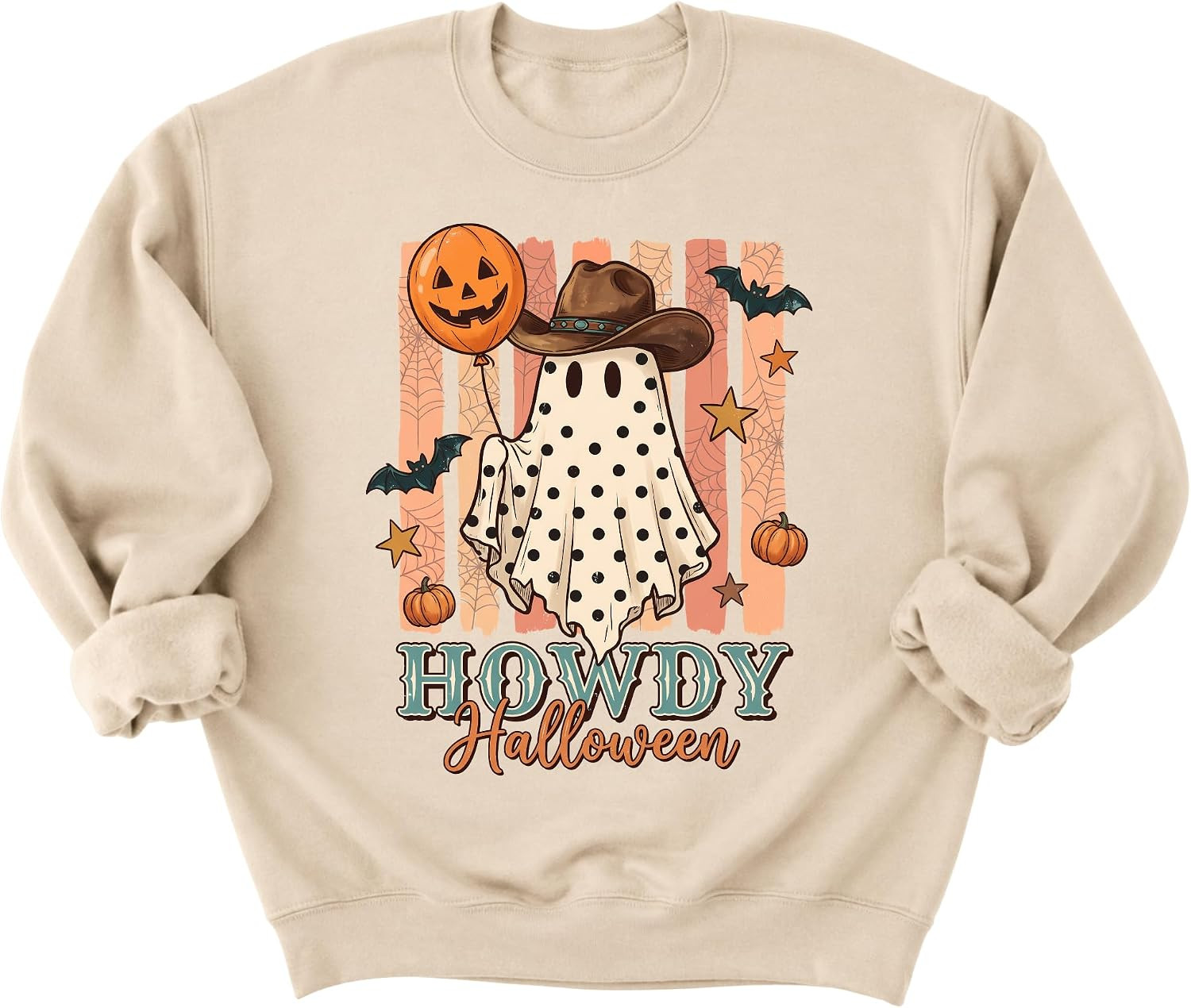 Howdy Halloween Ghost Sweatshirt, Western Cowboy Pumpkin Graphic Shirt | Amazon (US)