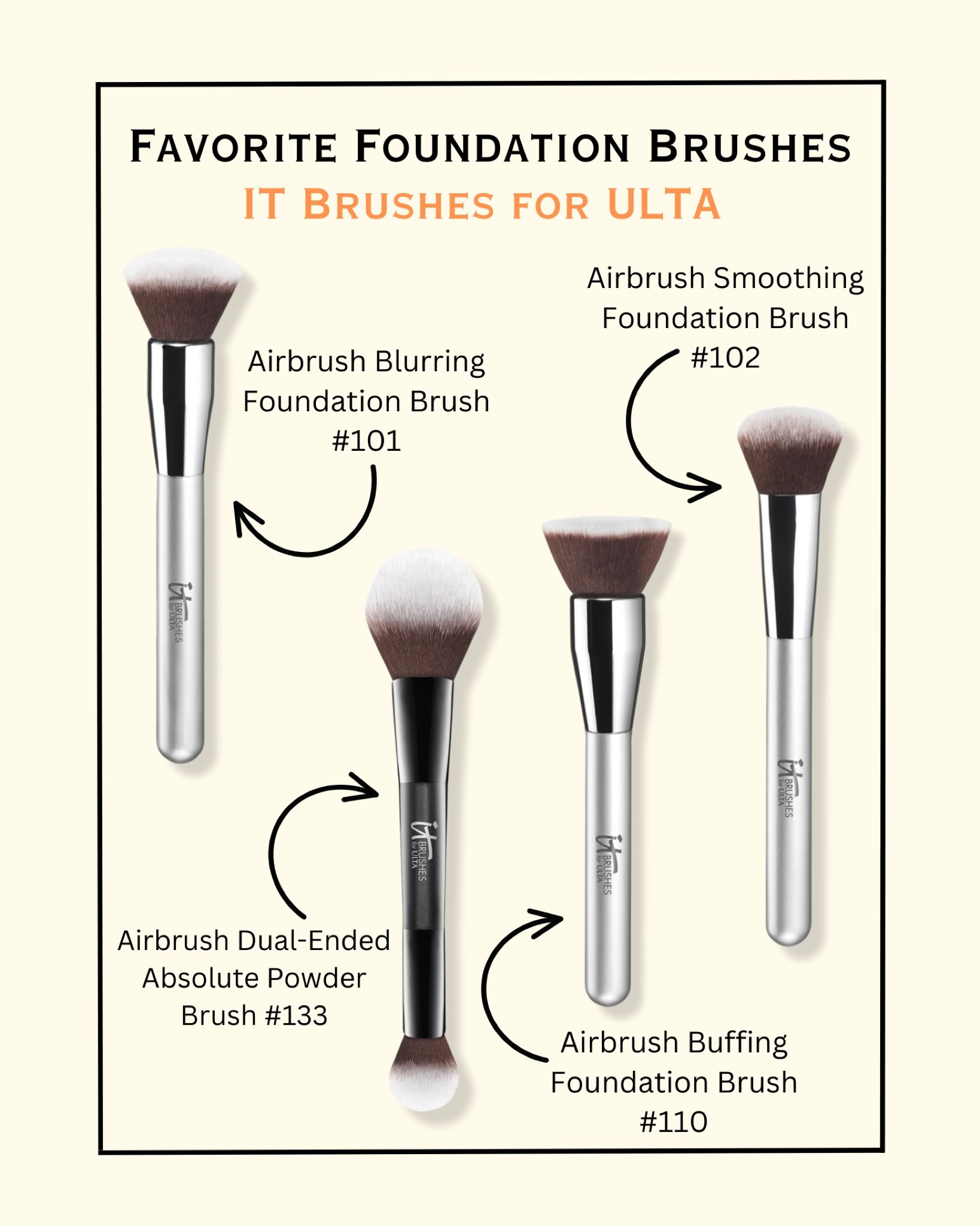 Favorite foundation brushes by IT COSMETICS for ULTA

#LTKbeauty #LTKSpringSale #LTKfindsunder50