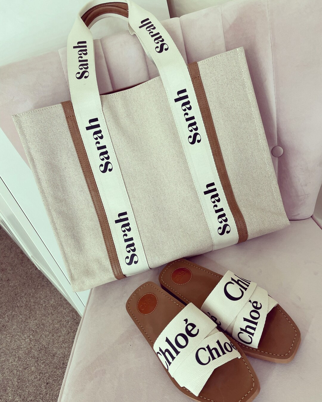 PREMIUM Personalised Chloe Inspired Canvas Tote Bag Beach Bag - Etsy | Etsy (US)