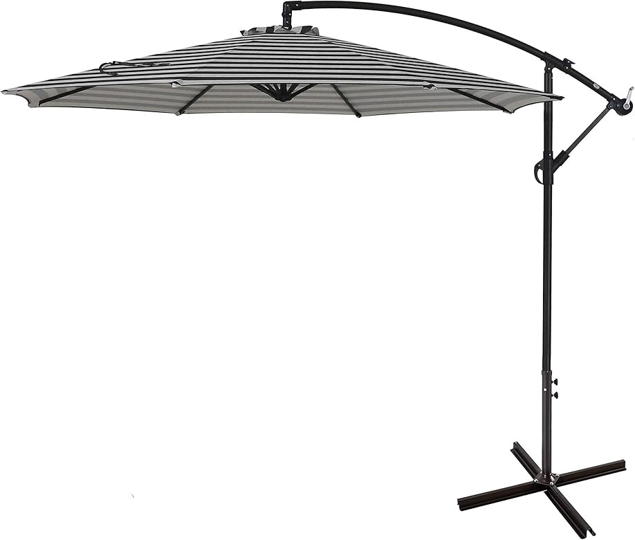 Westintrends 10 FT Outdoor Patio Cantilever Hanging Umbrella, Polyester Canopy Shade, UV and Weat... | Amazon (US)