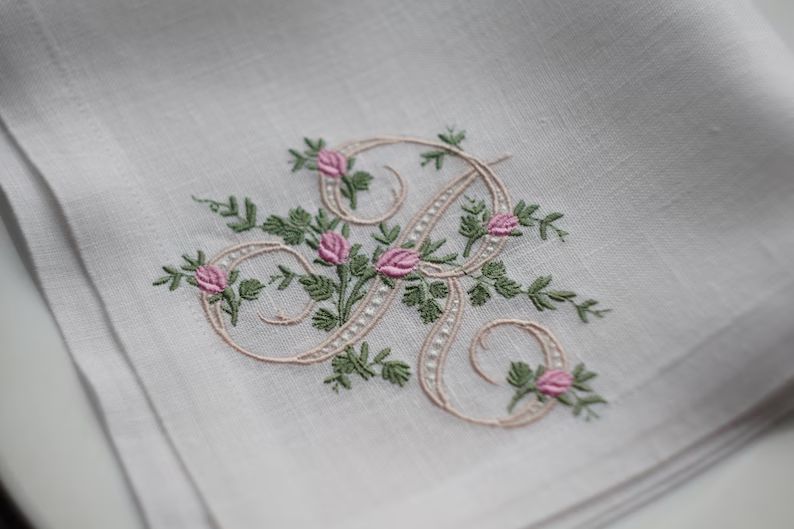 Wedding Monogrammed Napkins, Cloth Embroidered Napkins, personalized napkins, birthday napkins, t... | Etsy (US)
