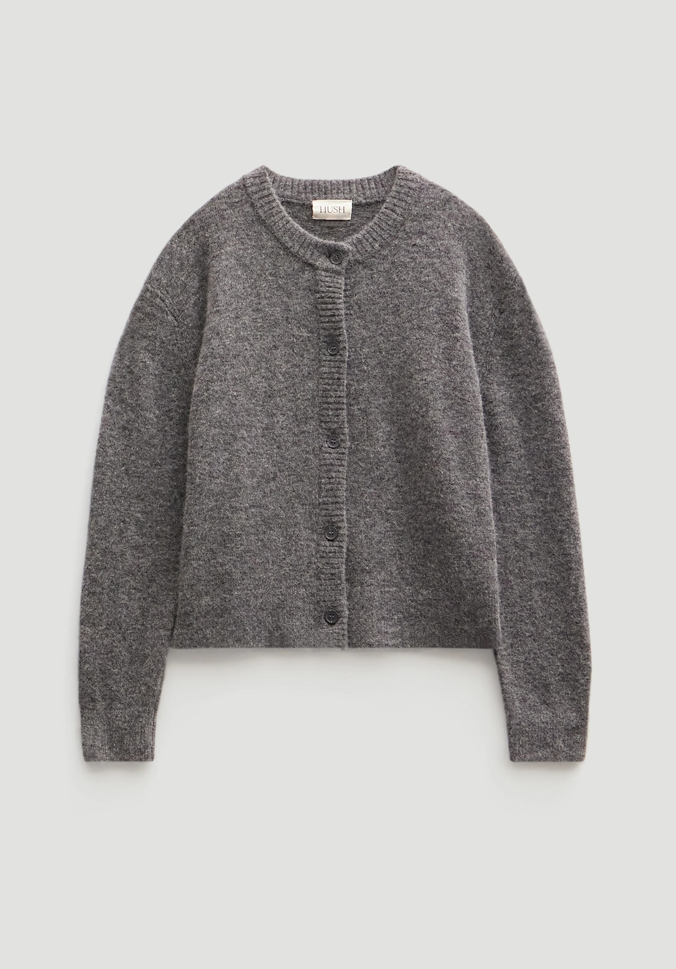 Juni Crew Neck Wool Blend Cardigan | Hush UK