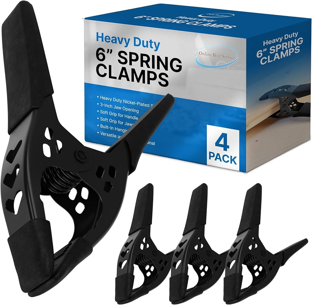 Lot of 4-6" inch Spring Clamp Large Super Heavy Duty Spring Metal All Black - 2.5 inch Jaw openin... | Amazon (US)