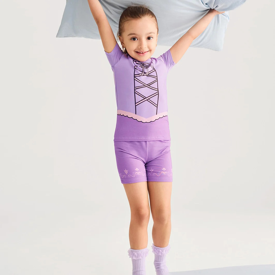 Princess Purple Short Sleeve Disney Rapunzel Pajama Short Set | Posh Peanut® | Posh Peanut