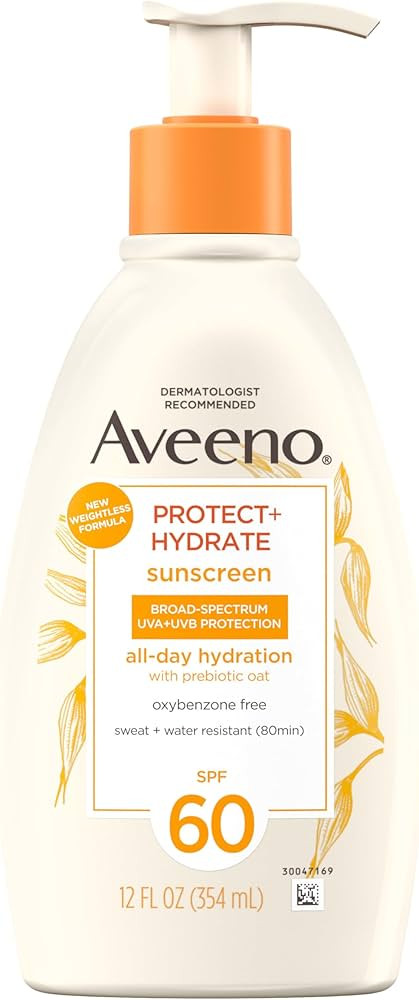 Aveeno Protect + Hydrate Sunscreen Moisturizing Body Lotion with Prebiotic Oat, Broad Spectrum SP... | Amazon (US)