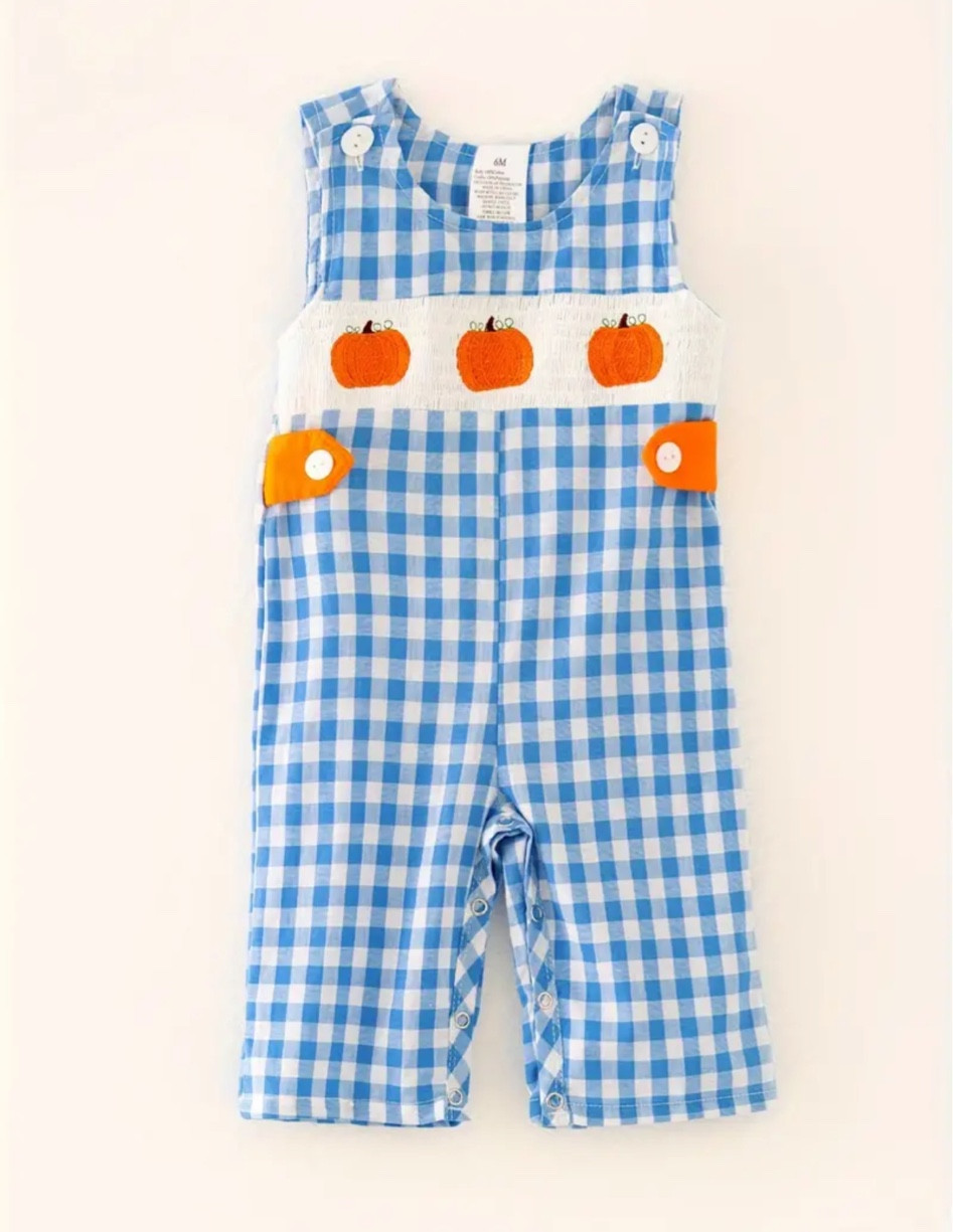 Fall Fashion One-Piece Baby Boy Pumpkin Embroidered Plaid Jumpsuit - Soft, Breathable, Casual, and Adorable Outfit for Autumn - Perfect for Daily Wear, Photo Shoots, and Special Occasions

#LTKSeasonal #LTKBaby #LTKKids
