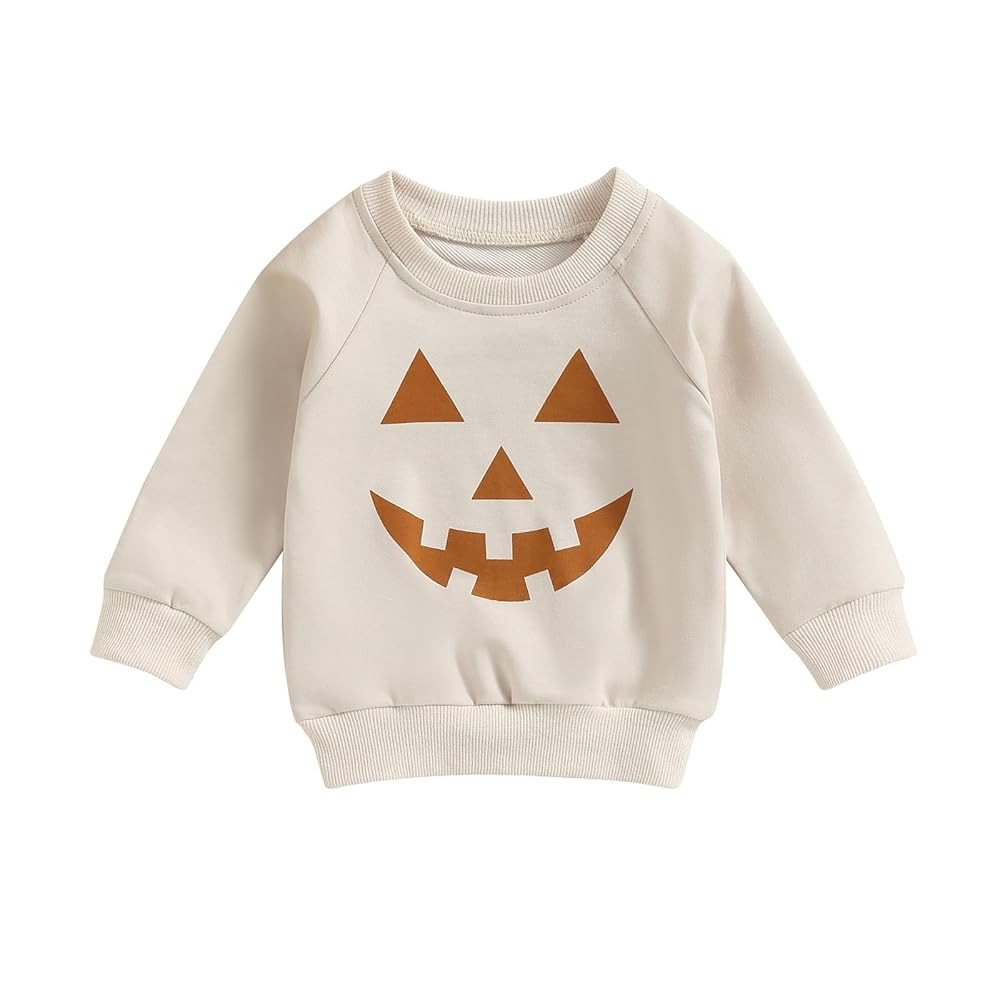 Toddler Baby Girl Boy Halloween Sweatshirt Long Sleeve Pumpkin Shirt Crewneck Sweater Retro Top F... | Amazon (US)
