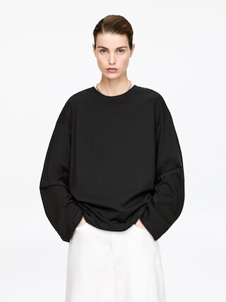 Oversized Long-Sleeve T-Shirt – Black – Women – ARKET EU | Arket EU