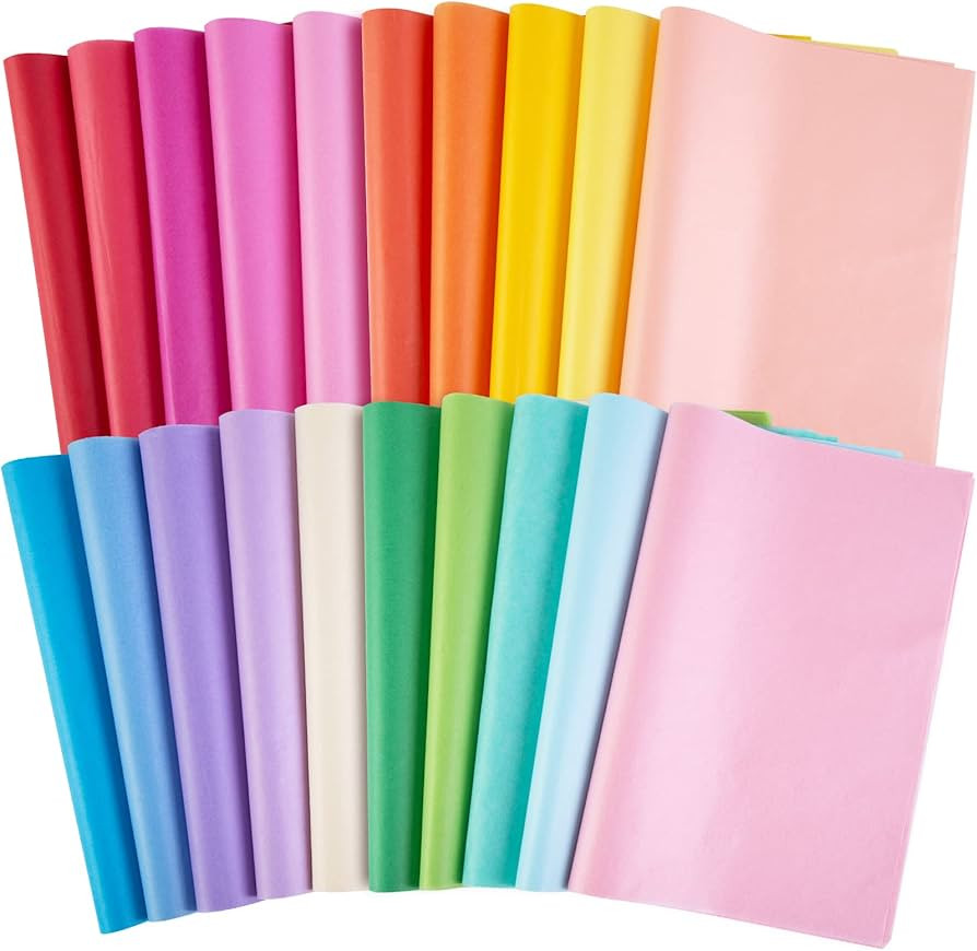 Koogel Tissue Paper Bulk, 330 Sheets Gift Wrapping Paper Craft Tissue Paper 20 Colors 14x10 Inch ... | Amazon (US)
