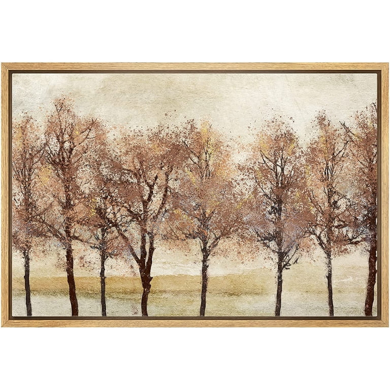 wall26 Framed Canvas Print Wall Art Autumn Fall Orange Leaf Forest Tree Landscape Nature Wilderne... | Walmart (US)