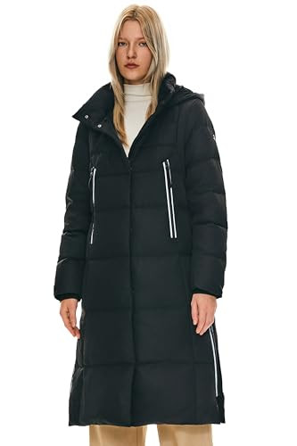 Orolay Women's Thickened Long Down Jacket Winter Down Coat Hooded Puffer Jacket with Side Zipper | Amazon (US)