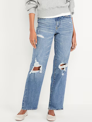 High-Waisted OG Loose Ripped Jeans | Old Navy (US)