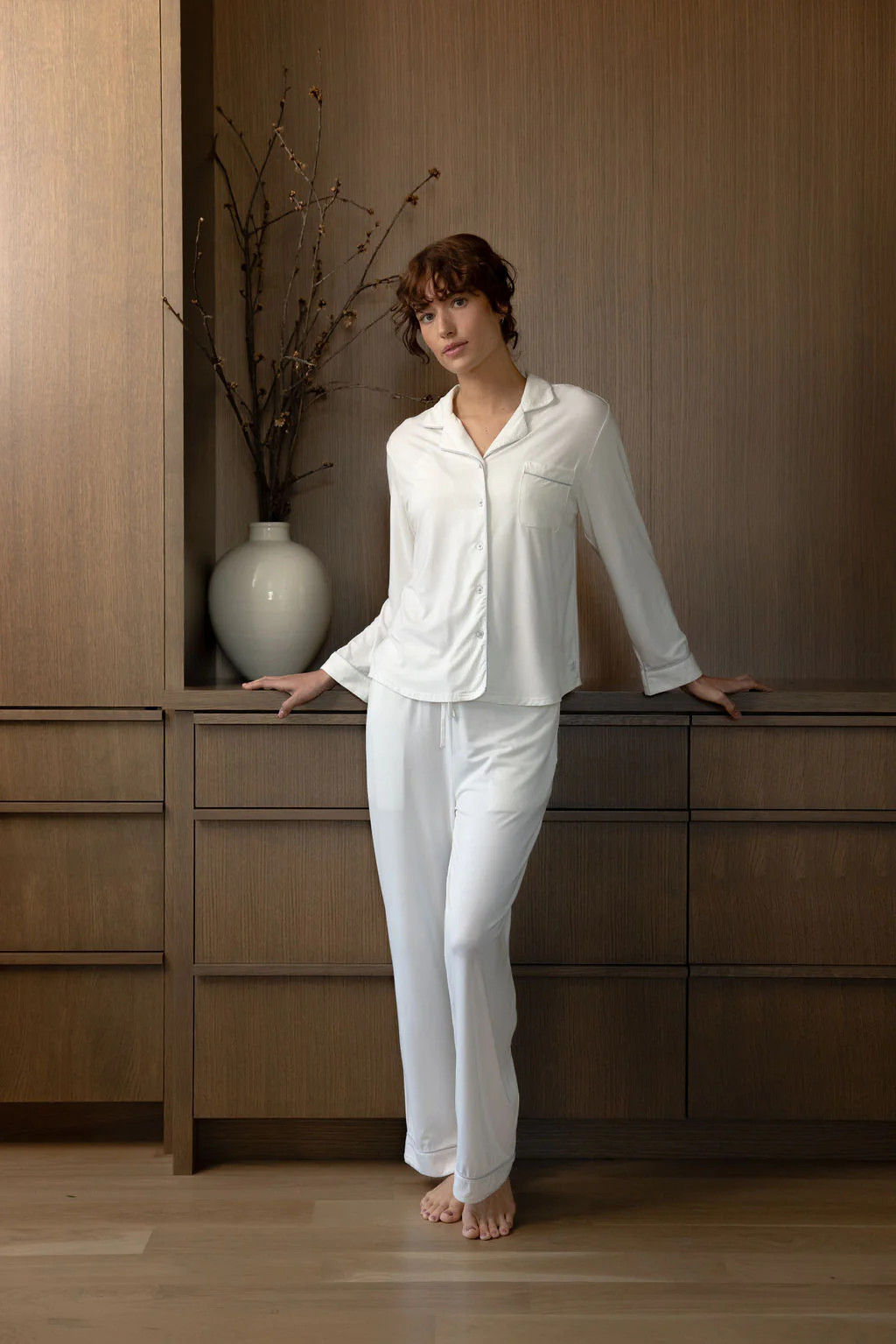 Women's Bamboo Stretch-Knit Long Sleeve Pajama Set | Cozy Earth