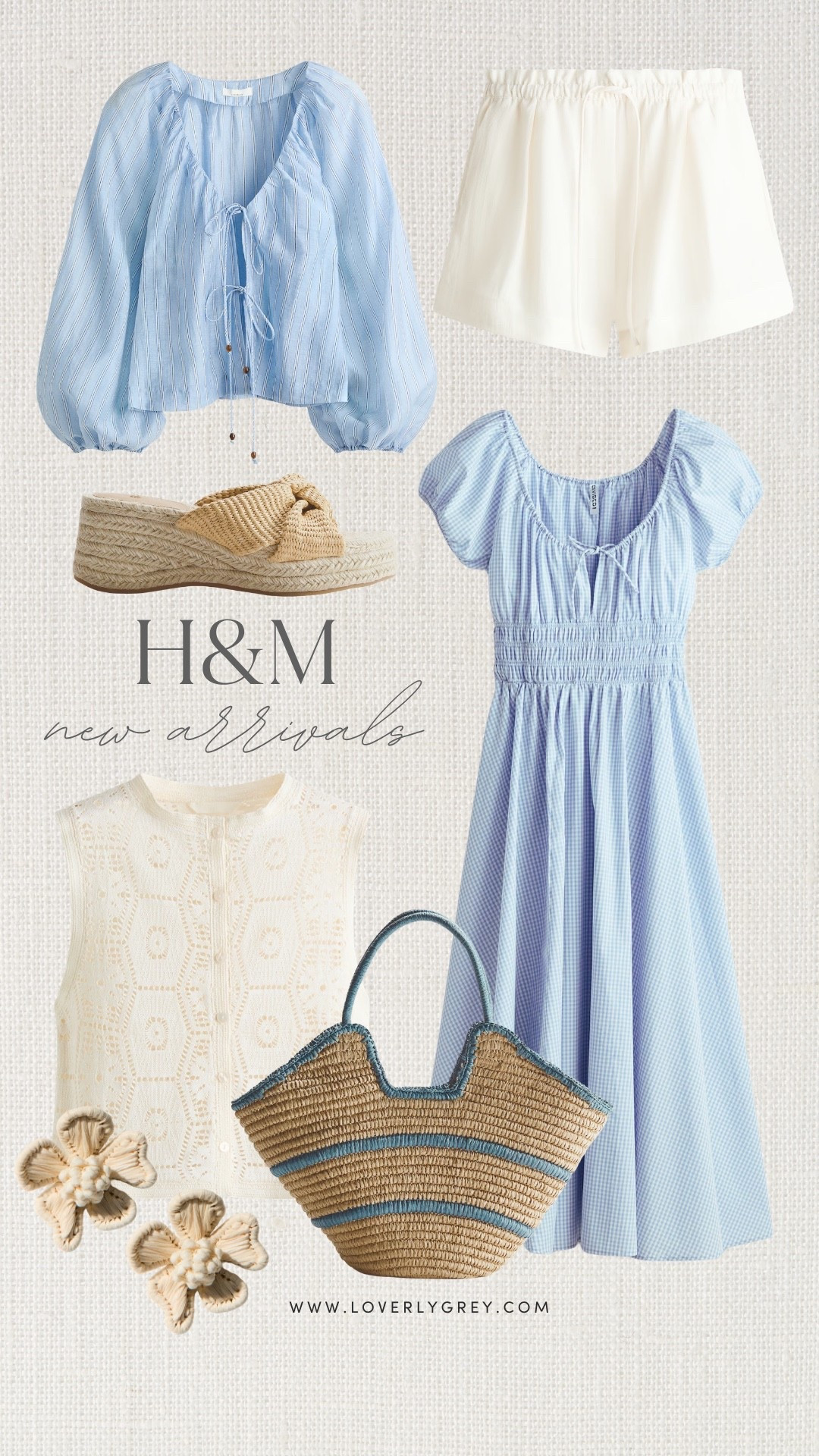 These new H&M arrivals are giving the prettiest coastal summer vibe. The soft blue tones mixed with woven accessories feel so fresh and easy for warm weather days. I especially love how effortless that gingham dress looks paired with the striped straw tote.

#LTKootd #LTKgrwm #LTKdayinmylife