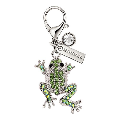 Monnel MC43 Green Crystal Frog Animal Lobster Clasp Charms Pendants with Pouch Bag For (1 piece) | Amazon (US)