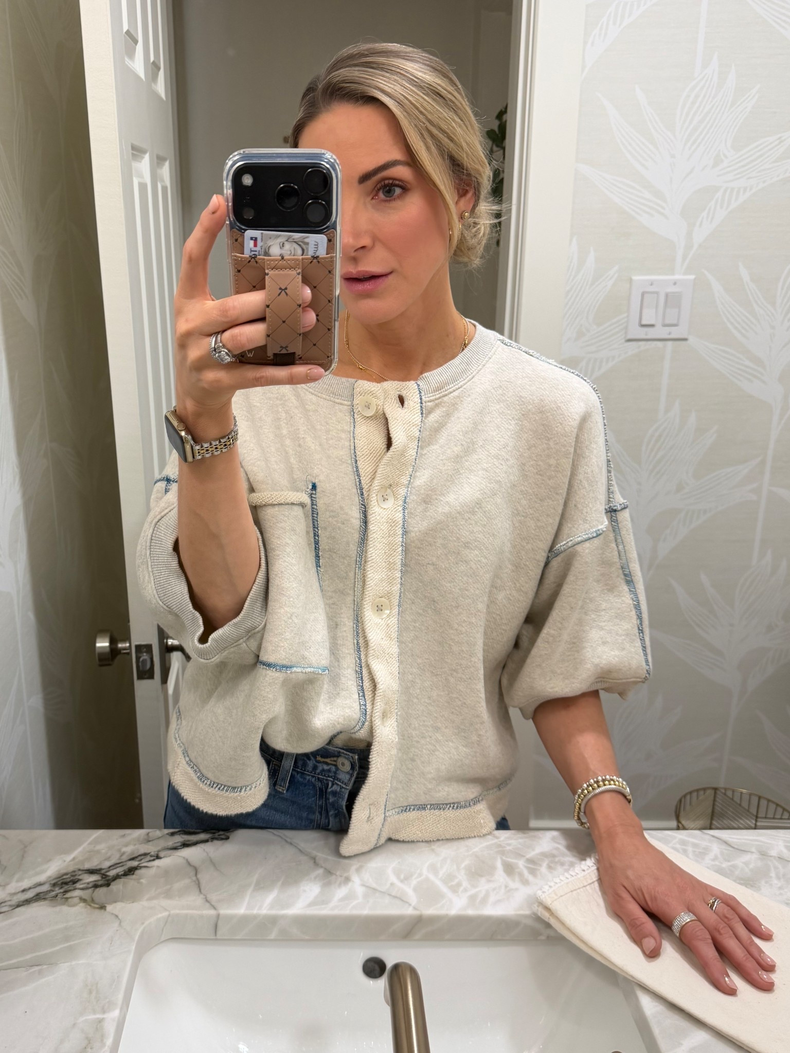 This sweatshirt is so good for travel, WFH, errands, etc. It’s easy. I have it in 4 colors. It’s runs big!!!