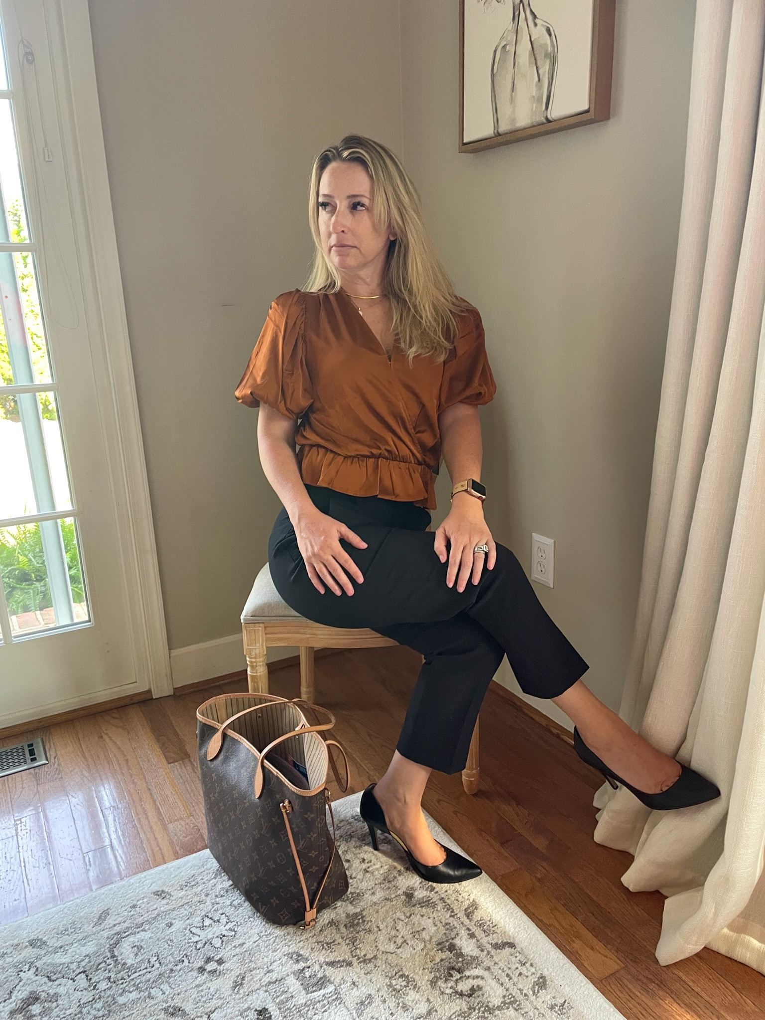 Pumpkin spice? Nah I rather wear it.

Wearing small in top
2 short in pants

Fall outfit 
Business casual
Petite outfit 
Petite pants
Office outfit
Silk top
Never full Louis Vuitton 

#LTKSeasonal #LTKworkwear #LTKunder100