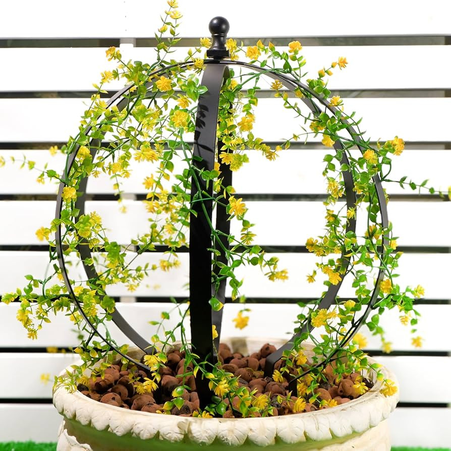 Metal Obelisk Trellis for Outdoor Garden - 18x22 Inches Durable Round Topiary Frame, Easy Assembl... | Amazon (US)