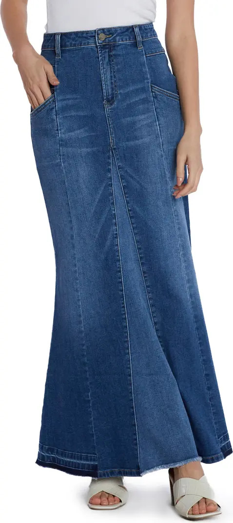 Wash Lab Denim Bliss Flare Denim Maxi Skirt | Nordstrom | Nordstrom