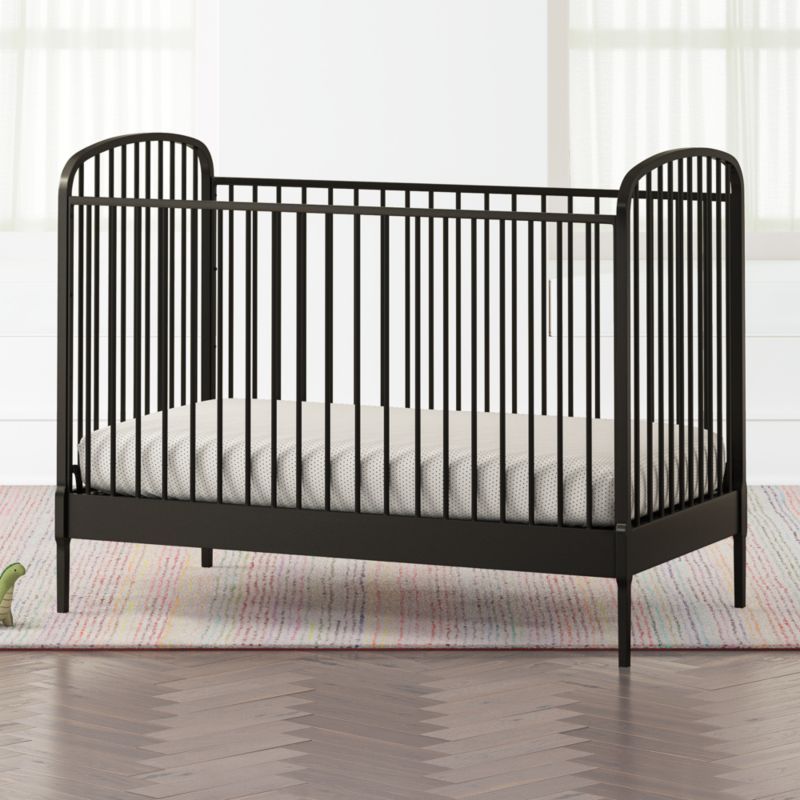 Larkin Black Metal Convertible Baby Crib | Crate & Kids | Crate & Barrel
