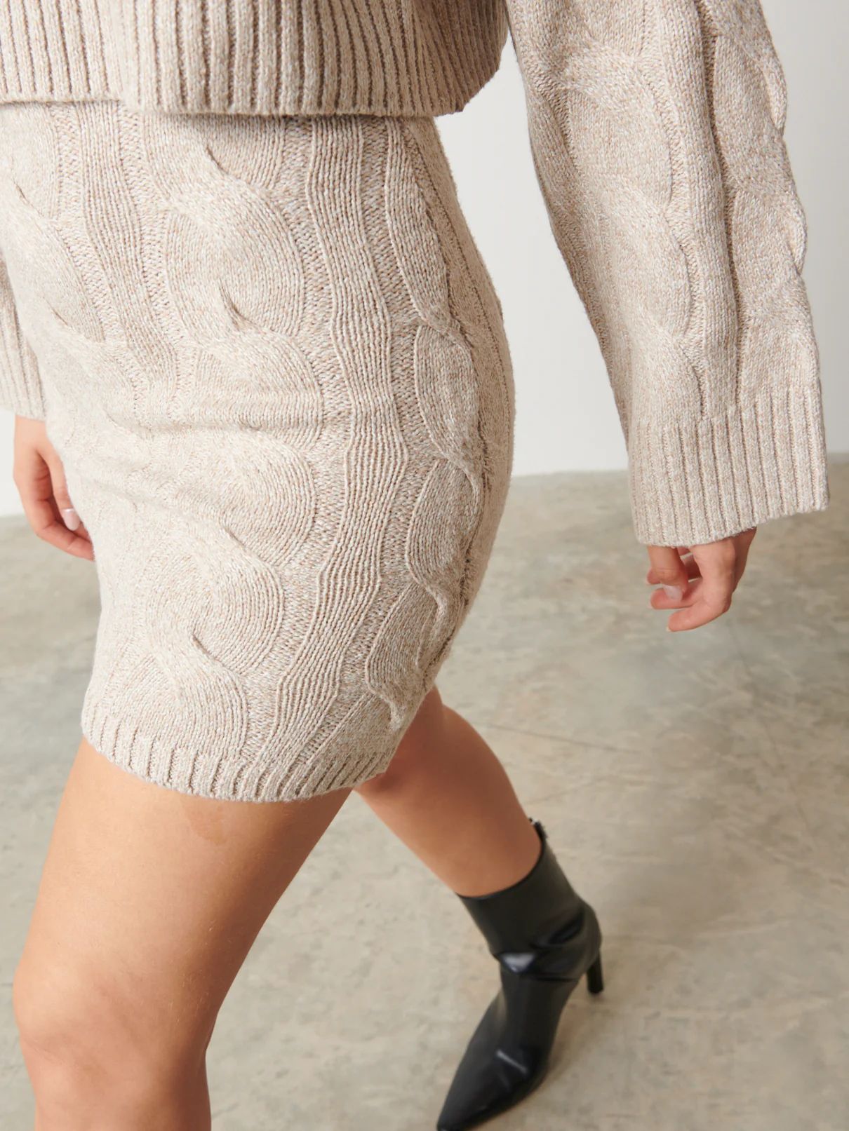 Hunter Cable Knit Mini Skirt - Beige | Pretty Lavish (UK)