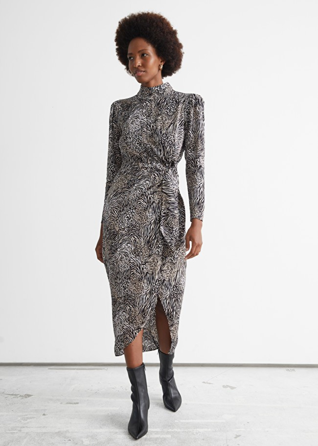 Jacquard-Midikleid mit Puffärmeln | & Other Stories (EU + UK)