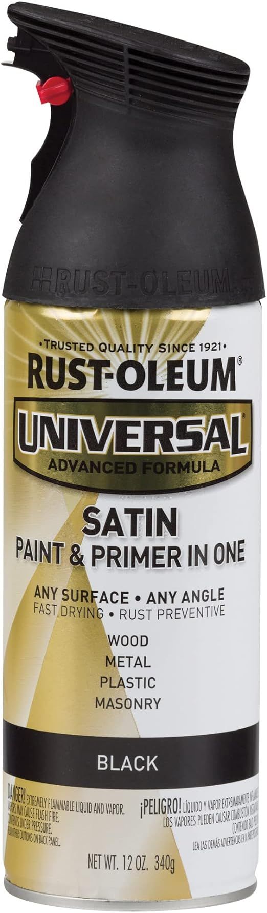 Rust-Oleum 245197 Universal All Surface Spray Paint, 12 oz, Satin Black | Amazon (US)