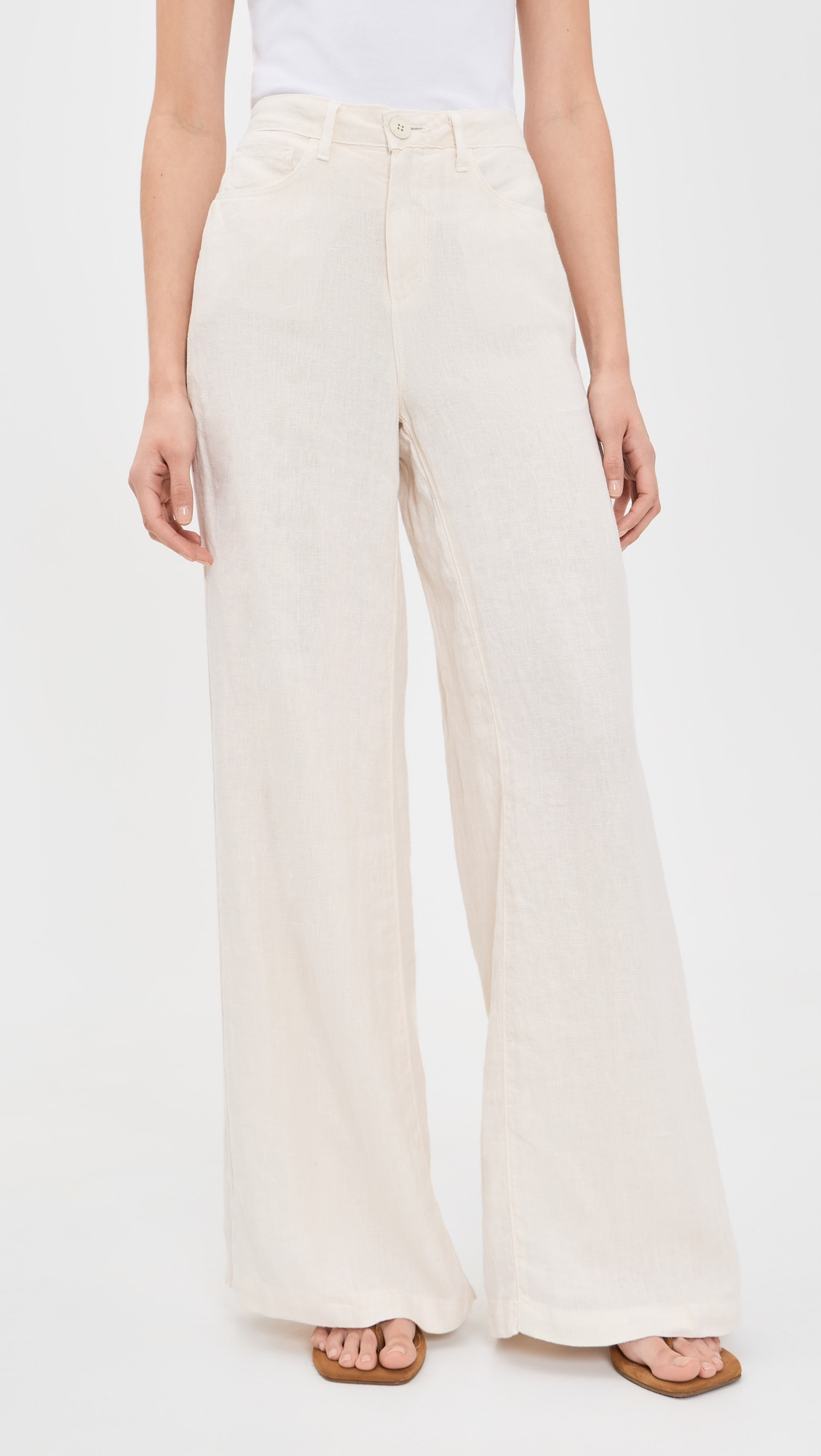 L'AGENCE Amara High Rise Wide Leg Pants Vintage White 28 | Shopbop