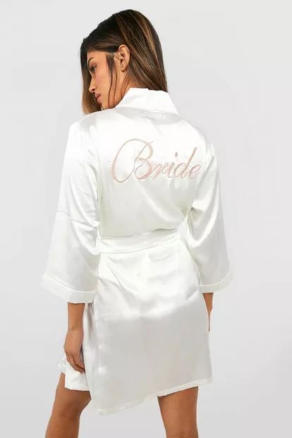 Bride Satin Robe | Boohoo.com (UK & IE)