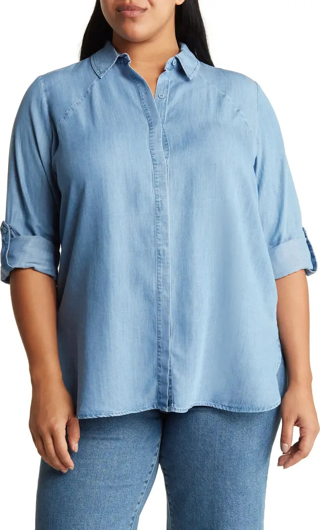 DR2 by Daniel Rainn Roll Sleeve Chambray Button-Up Tunic Shirt | Nordstromrack | Nordstrom Rack